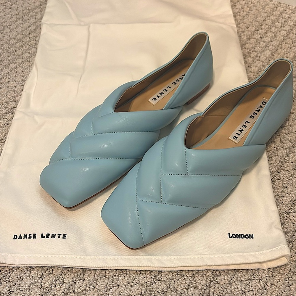 Authentic Danse Lente Baby Blue Loafer Shoes Size 40
